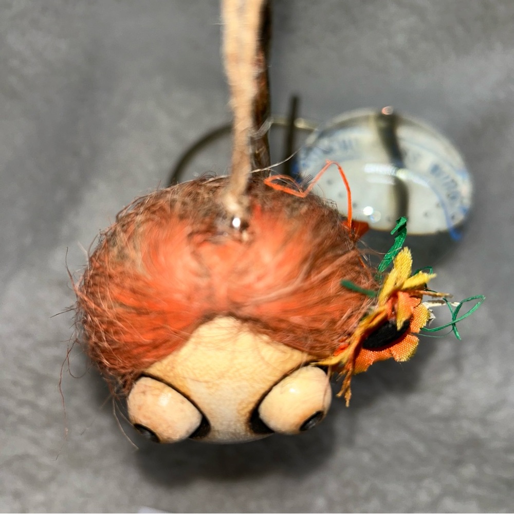Pier 1 halloween ornament girl with sunflower Crazy Heads 4.5" halloween tree - Picture 6 of 10
